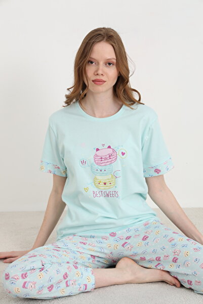 ELİTOL Set de pijamale din bumbac imprimat pentru femei