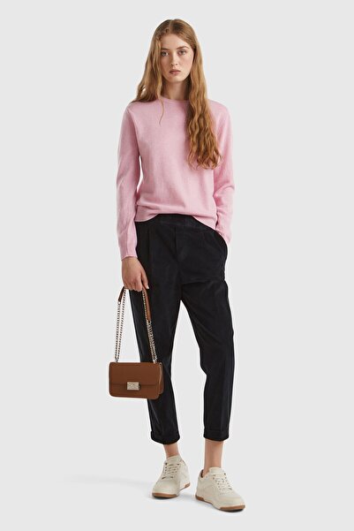 United Colors of Benetton Pink Melange Women's / Girls' Bn_Bike Collar 100% M...