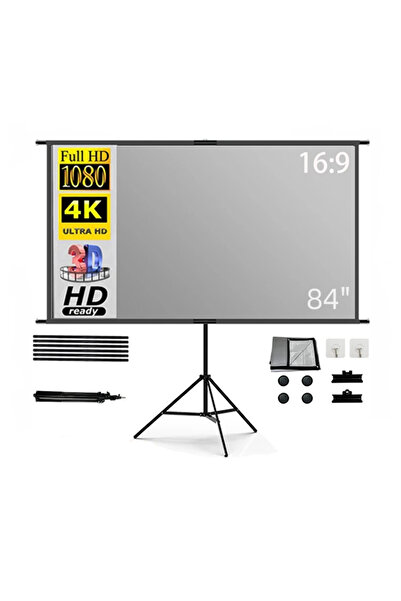 Generic Portable projector screen with stand, 84 inches, 16:9, outdoor anti-g...
