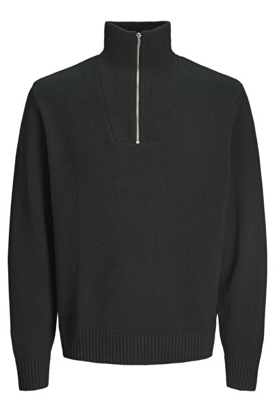 Jack & Jones Negru Bărbați JORFREDERIKSBERG Tricot cu jumătate de fermoar Cod...