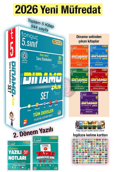 Tonguç Yayınları 5. Sınıf 2026 Dinamo Tüm Dersler 2. Dönem Yazılı Denemeleri ...