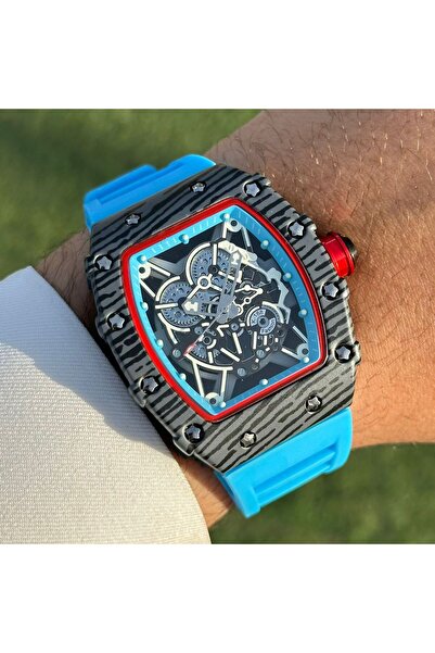 FANDER BLUE Fashionable Silver Watch with Engraved Black Dial