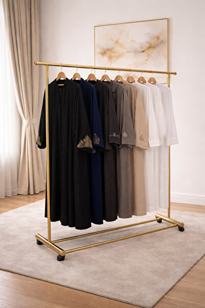 jeddahmasterpeace Luxury Gold Clothing Display Stand with Wheels - Modern and...