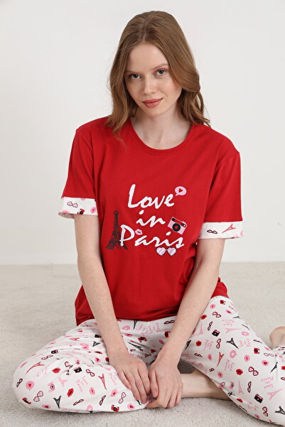 ELİTOL Cotton Printed Women's Pajamas Set