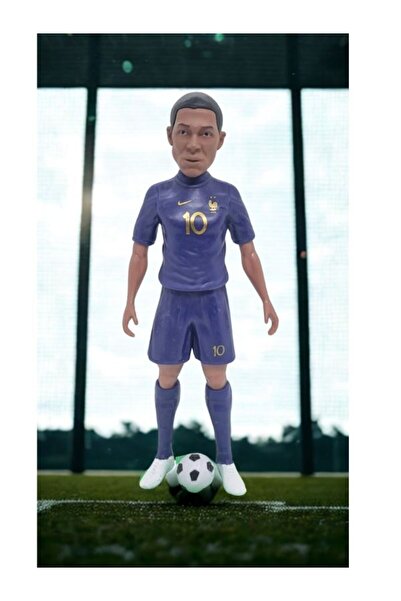 OEM Figurina Fotbal Kylian Mbappe 20 cm, Jucator Franta, Model Detaliat cu Mi...