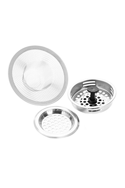 Lawazim 3 Piece Sink Strainer Set - Stainless Steel Mesh and Basket Drain Str...