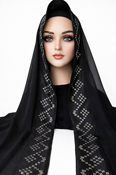 Ceylan Tel Kırma El İşlemeli Siyah Şifon Mevlüt Örtüsü – Lüks ve Özel Tasarım...