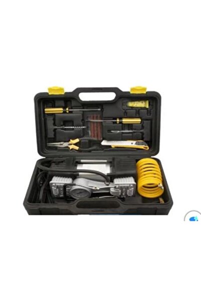 SimpluAcasa Kit Complet pentru Pană Auto, Compresor Profesional 12V cu 2 Cili...