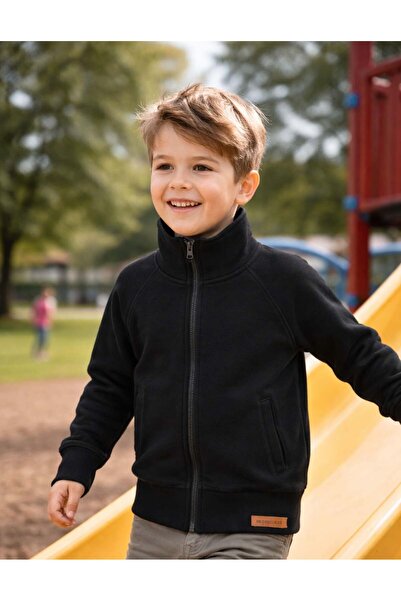 OrganicKid Basic Çocuk Siyah Sweatshirt