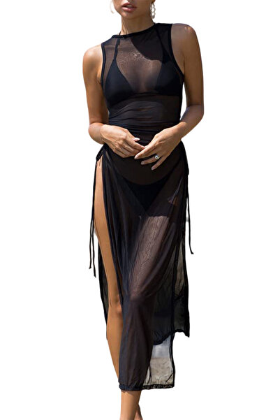 EFAYN.RO Women's swimsuit, 3 pieces, summer dress beach model, size L, black,...