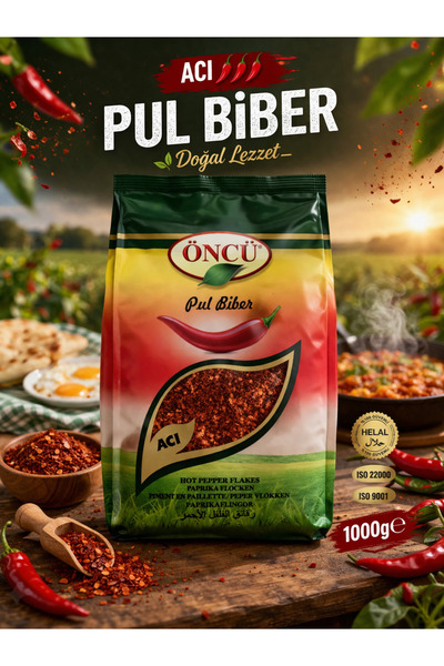 Öncü Pul Biber 1000g Acı – Doğal Kırmızı Biber – Yemeklik & Baharatlık