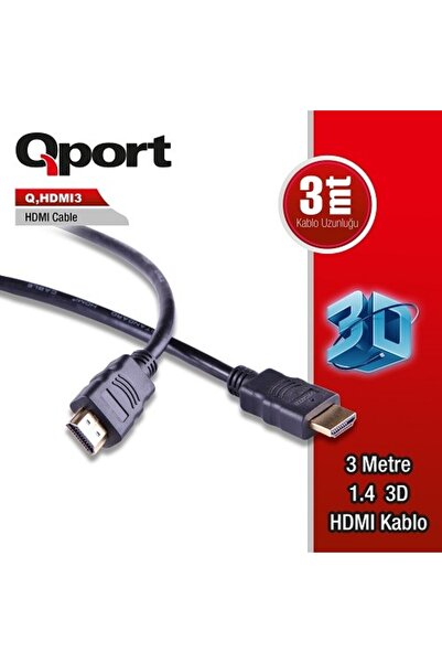 Universal Qport 3Meter Q-Hdmi3 HDMI Cable Gold 1.4V