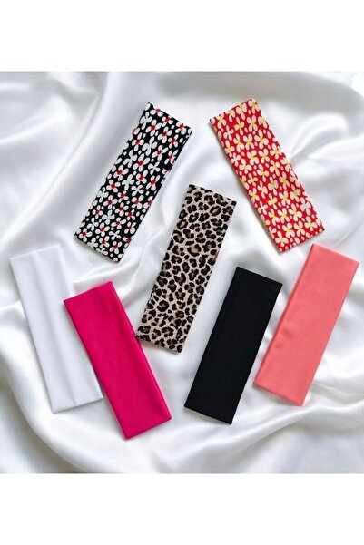 diclecollection 7 Adet Karışık Renk Saç Bandanası Yoga Bandı / Saç tokası / S...