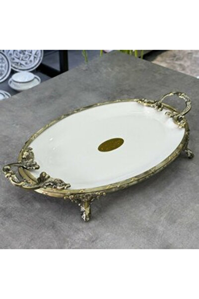 ROY KING CLASSY ANTİK OVAL SUNUM TABAK 37X25CM