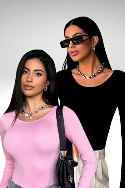 Bipantolon Women's Black Pink Princess Collar