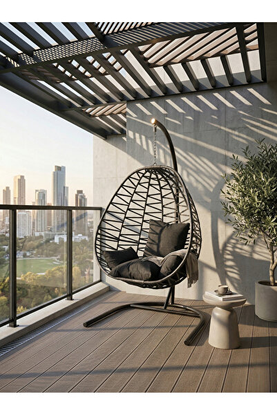 Çavdar Group Fındık Makrome Salıncak Tek Kişilik İpli Bahçe Balkon Teras Salı...