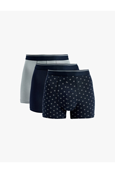 Koton Regular Fit Geometric Printed Cotton 3-Piece Boxer Set