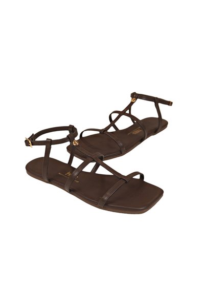 Tkees Women's Square Toe Gladiator Brown Stylish Daily Sandals
