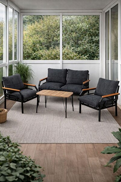 Dekoport Kutay Bahçe, Balkon, Çay Seti Koltuk Takımı, Metal Kanepe Güneşe Day...