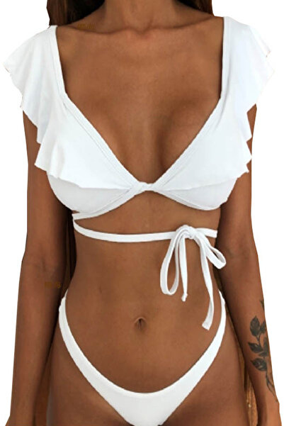 EFAYN.RO Women's swimsuit, 2 pieces, sexy summer crossbody model, size S, whi...