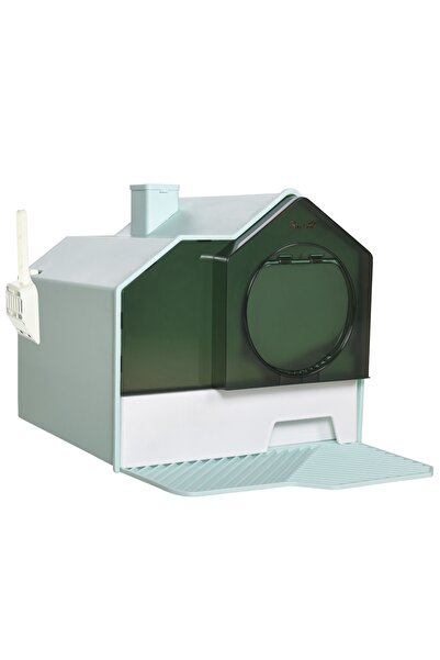 OEM Re-Bloom Cat Litter Box with Removable Tray, Polypropylene/ABS, Blue/Whit...