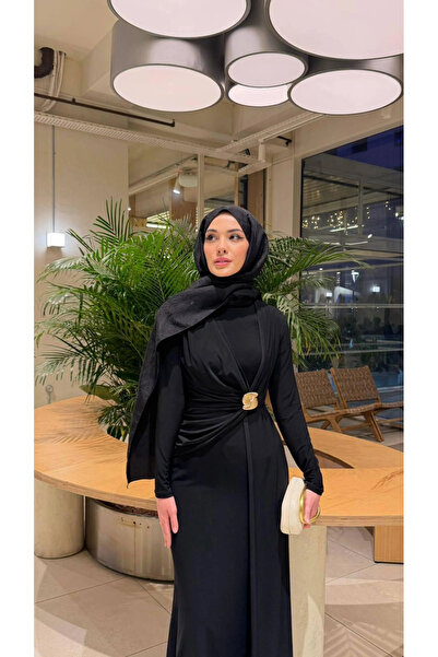 Butik Siyah Sendi Kumaş Elbise Modelimiz