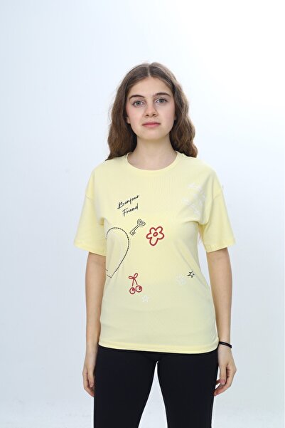 Toontoy Κοριτσίστικο μπλουζάκι με λαιμόκοψη ποδηλάτου, ανοιχτό στους ώμους, κ...