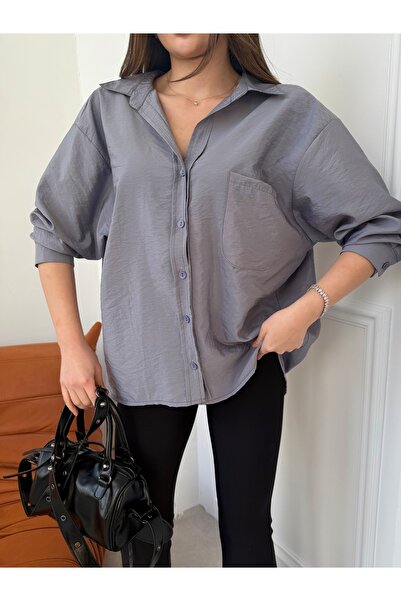 Füme Modal Casual Oversize Shirt