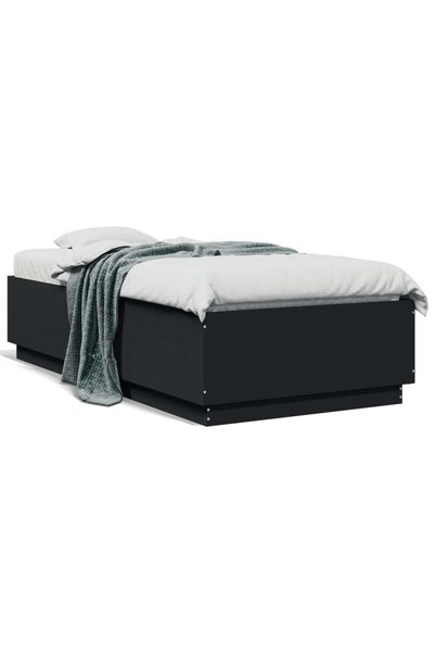 vidaxl Cadru de pat, negru, 90x190 cm, lemn prelucrat