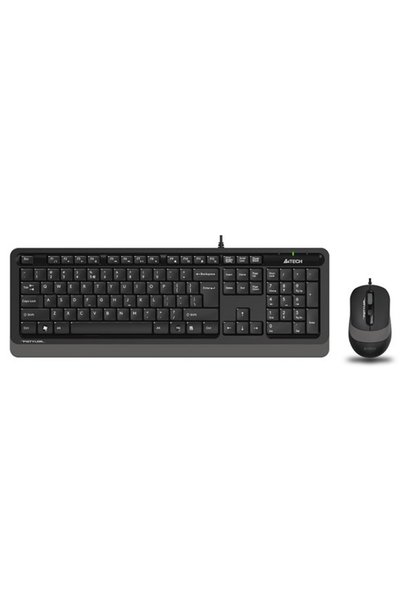 Universal A4TECH F1010 لوحة مفاتيح سلكية USB Q Trk باللون الأسود/الرمادي - مج...