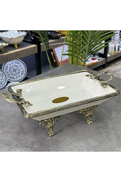 ROY KING طبق تقديم مستطيل أنيق عميق عتيق الطراز 20x36x10