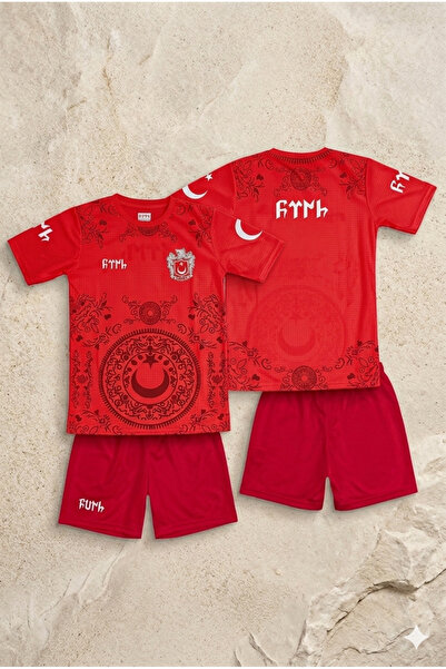 MotionAİR Türk Motifli Ay Yıldız Detaylı Çocuk Şortlu Takım-Türkiye Çocuk For...