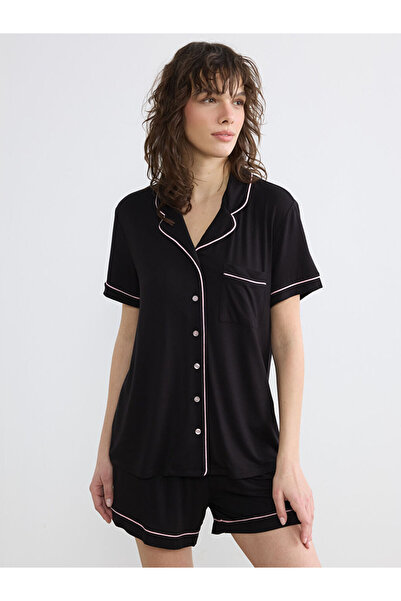 LC Waikiki I Shirt Roba Collar Women's Shorts Pajama Set from Freezen Store