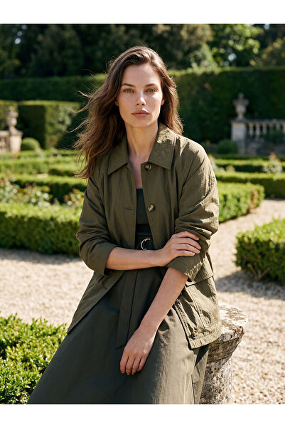 LC Waikiki Nevavm Farkıyla Lcw Vision Khaki Shirt Collar Women's Jacket - S6B...