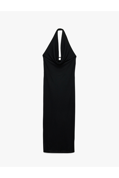 Koton Slim Fit Backless Halter Neck Midi Dress