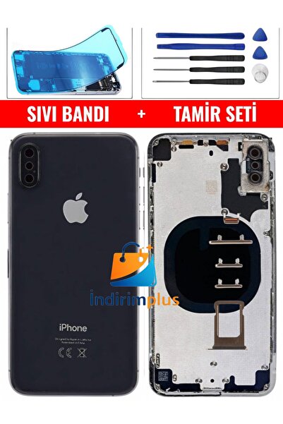 indirimplus iPhone XS Kasa Boş Siyah RenkiPhone X e Uymaz)+Sıvı Bandı+Tamir Seti