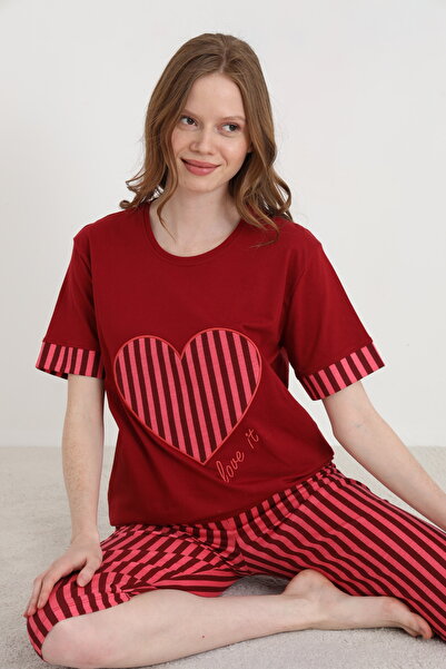 ELİTOL Set Capri din bumbac imprimat pentru femei