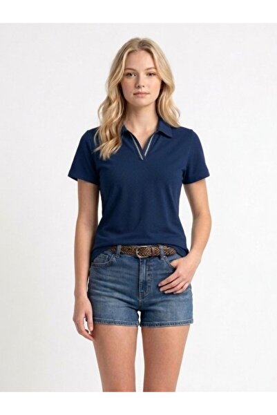 EXPECTED Γυναικείο κορμάκι με λαιμόκοψη πόλο, ριγέ, κοντομάνικο, στενή εφαρμο...