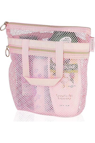 Arabest Mesh Shower Caddy, Quick Dry Tote with Zipper, 2 Pockets, Gym Travel ...