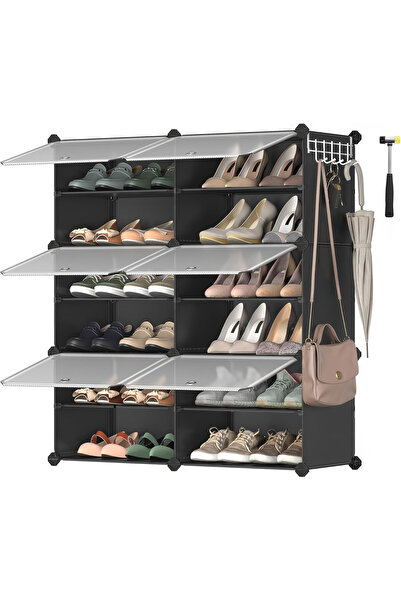 SONGMICS Dulap modular pentru pantofi cu 6 compartimente, panouri din plastic...