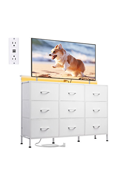 KEKE خزانة تخزين بتسعة أدراج، مناسبة للاستخدام داخل المنزل، مقاس 47 بوصة، لون...