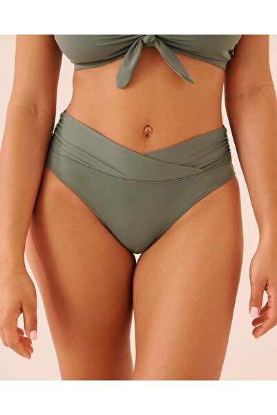 La Vie en Rose EARTHY GREEN Crossover High Waist Bikini Bottom