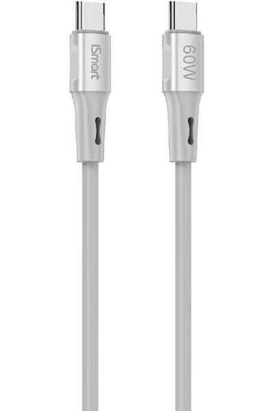 iSmart NyroLink USB-C to USB-C Cable, 60W Fast Charging, 1 Metre, Grey