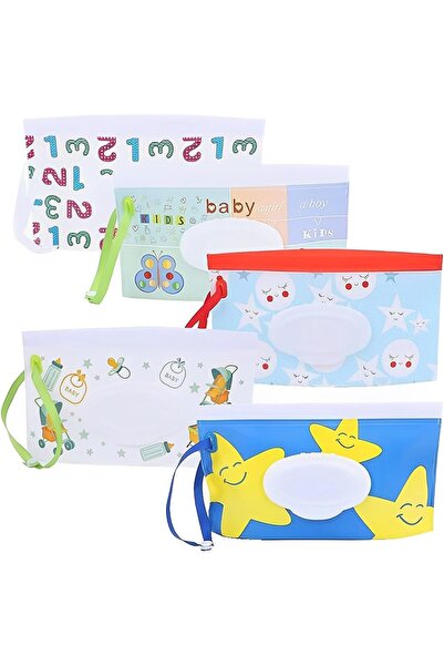 Arabest 5-Pack Baby Wipes Container, Reusable Travel Wet Wipe Pouch with Seal...