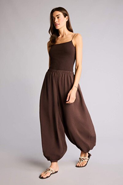 DeFacto Balloon Fıt Beli Lastikli Düz Paça Modal Pantolon H3128AX26SM