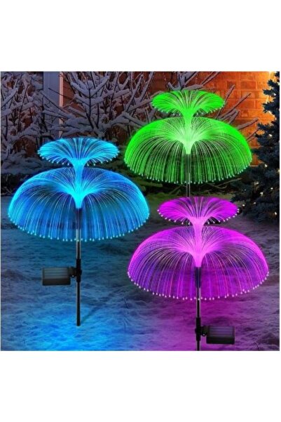 SimpluAcasa SET 2 X Solar Garden Lamp Jellyfish Type, Fiber Optic, 7 Colors R...