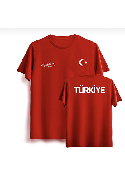 AYDESİGN Μπλουζάκι με τυπωμένη σημαία της Τουρκίας και υπογραφή Ατατούρκ, με ...