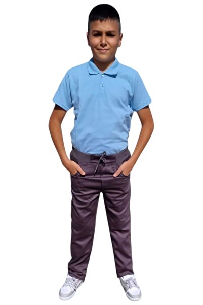 Tezzgelsin Σχολικό παντελόνι από καμβά για αγόρια Lycra ελαστικό στη μέση