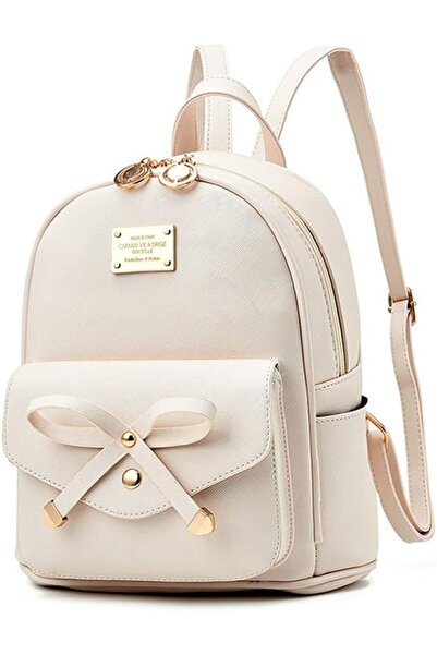 Arabest Girls Mini Backpack, Cute Bowknot Leather Purse for Women, Brown