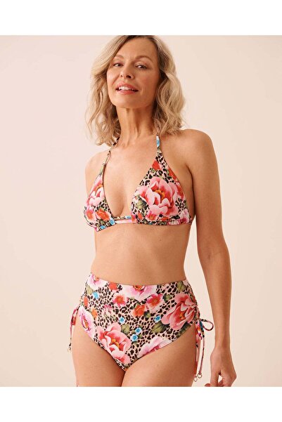 La Vie en Rose FLORAL LEOPARD Triangle Bikini Top